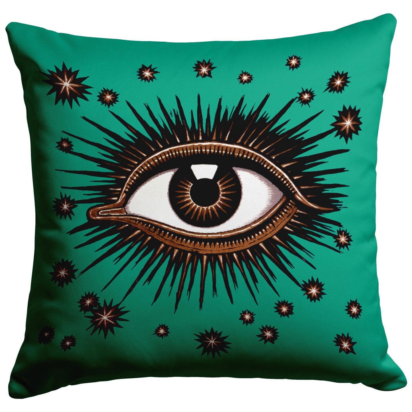 "All Seeing Eye" Throw Pillow (Teal)