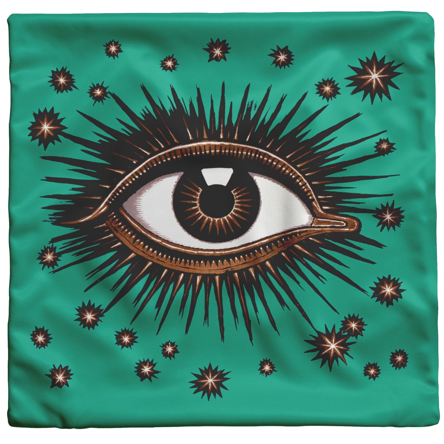 "All Seeing Eye" Throw Pillow (Teal)