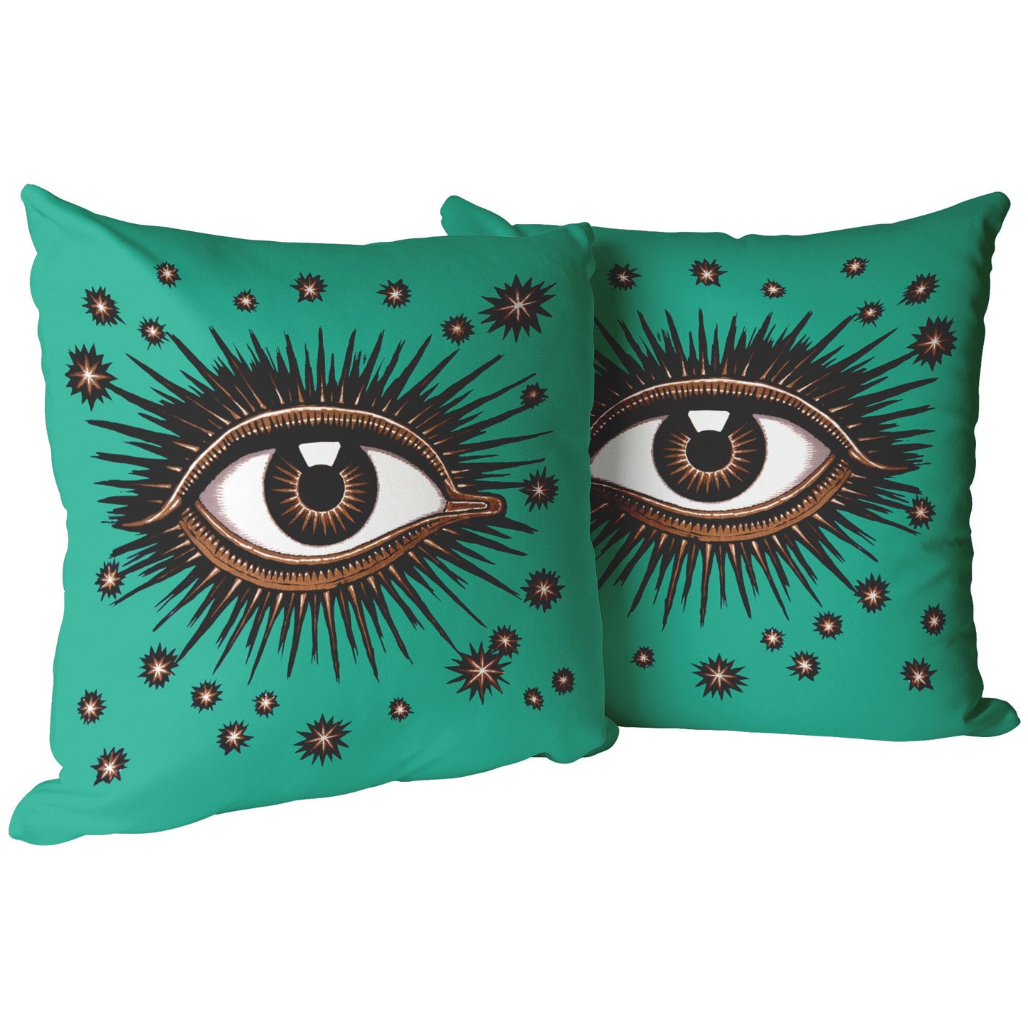 "All Seeing Eye" Throw Pillow (Teal)