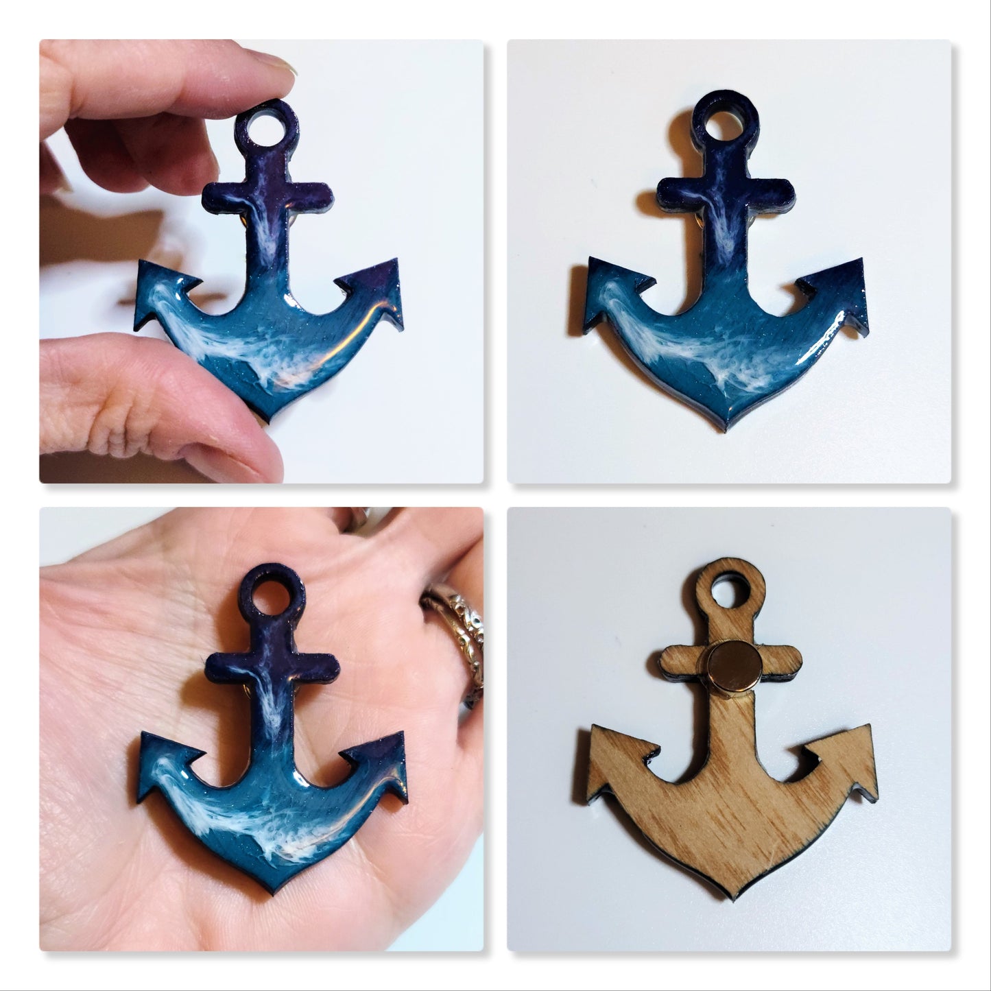 Resin & Wood Ocean Magnets-Sea Creatures