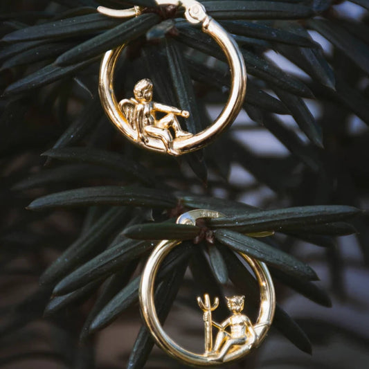 ANGEL & DEVIL HOOP EARRINGS (PAIR) - Concordia Style Boutique