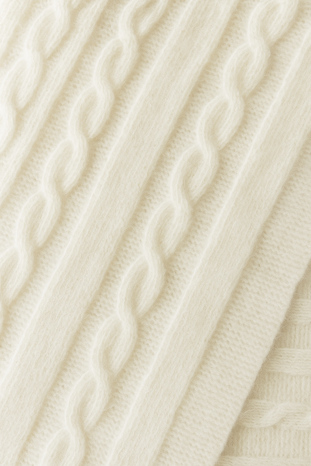 Angora and Wool | Knit Scarf (solid, beige)