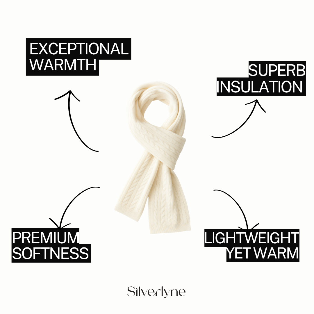 Angora and Wool | Knit Scarf (solid, beige)