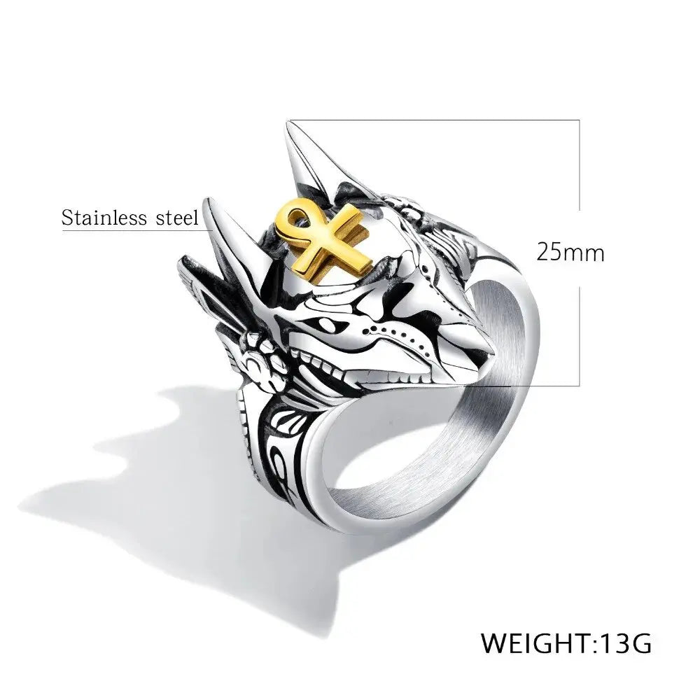 Anubis Wolf Handsome Ring For Men - Concordia Style Boutique
