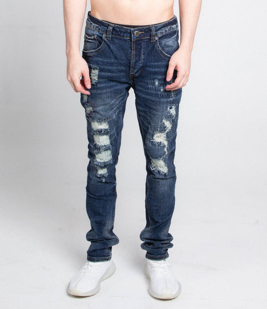 A403 SMALL RIPPED MID-RISE SKINNY JEANS