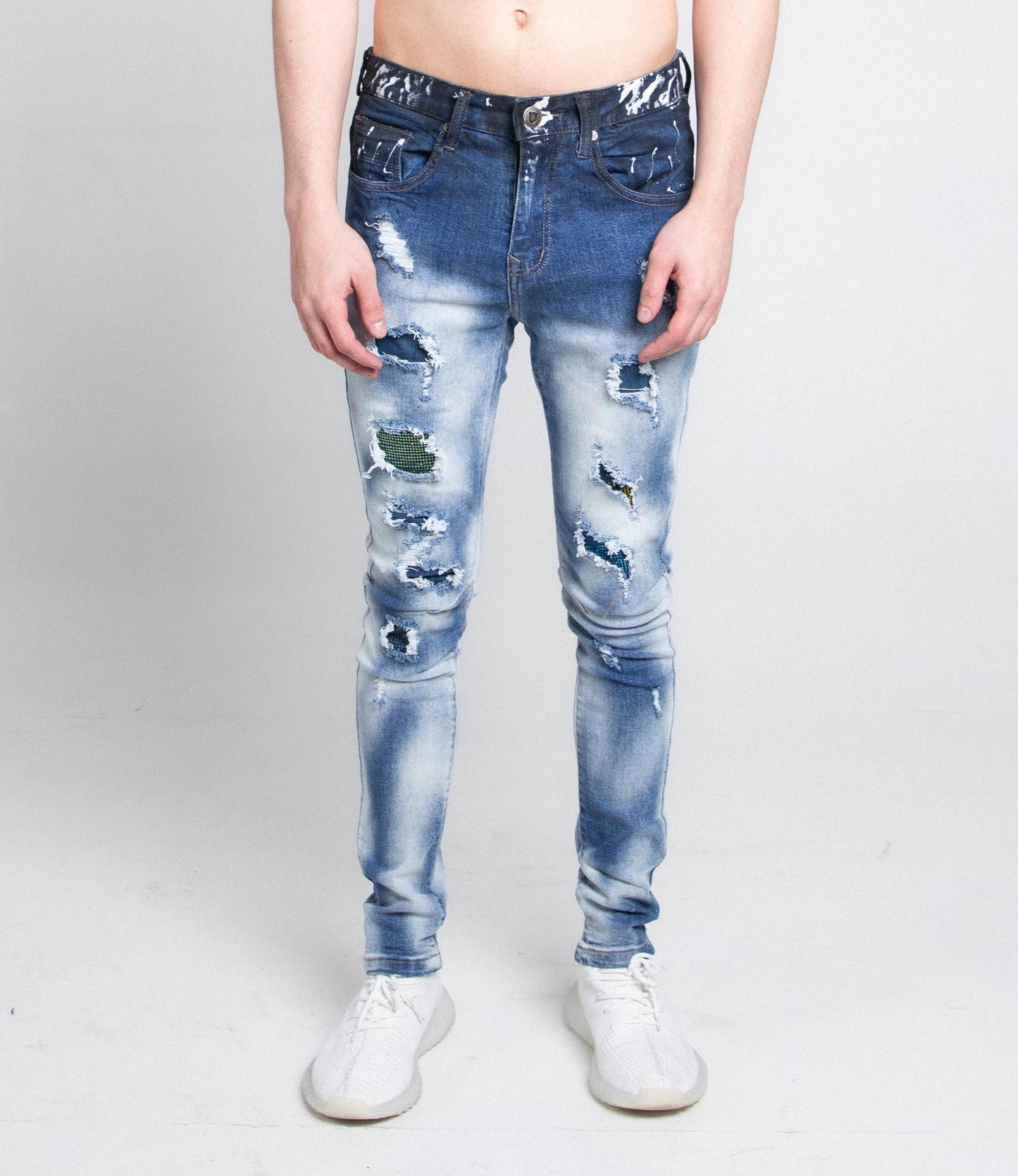 A404 CASUAL FADED WASH SKINNY JEANS
