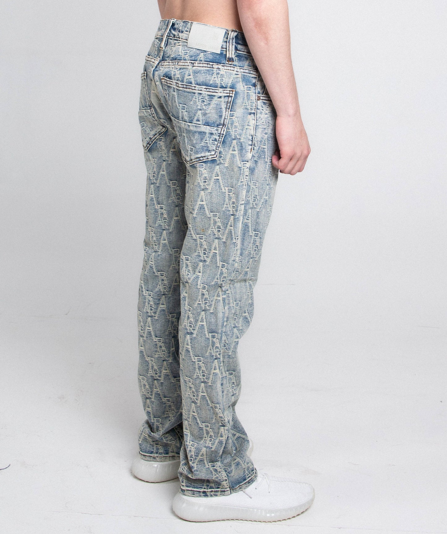 AJ36SL-2 EMBROIDERED LIGHT BLUE SLIM JEANS