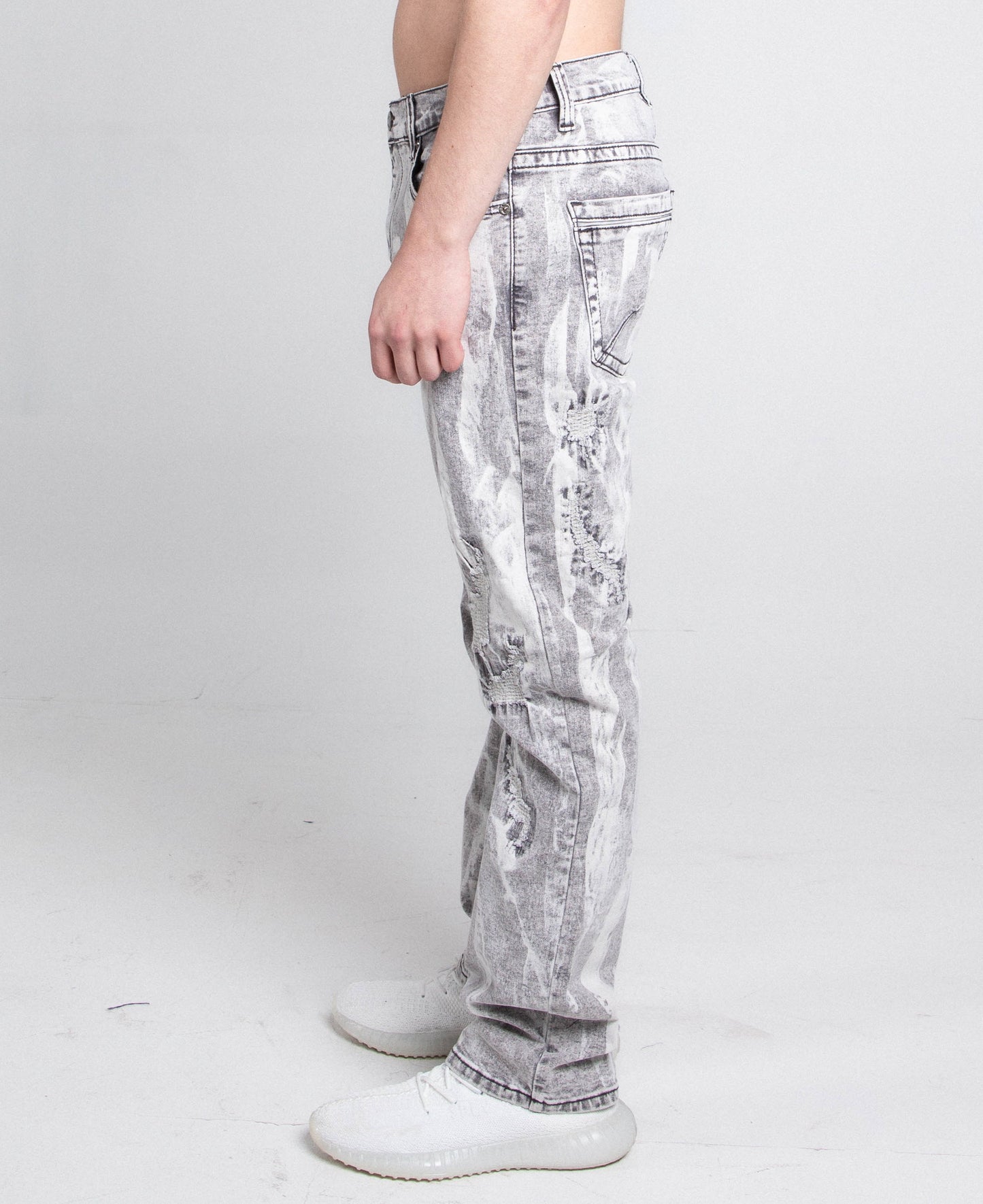 AJ738SL-3 GREY/WHITE VINTAGE SLIM JEANS