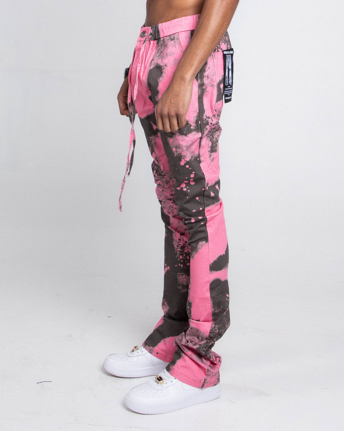 AJ04L COLOR DYE LOOSE JEANS