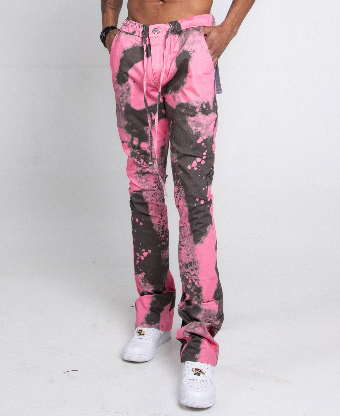 AJ04L COLOR DYE LOOSE JEANS