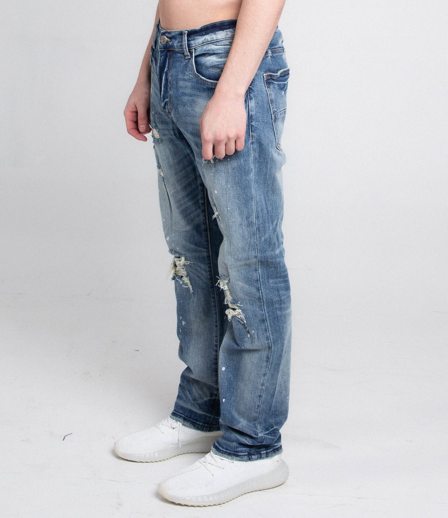 AJ05C CASUAL SKINNY DISTRESSED JEANS