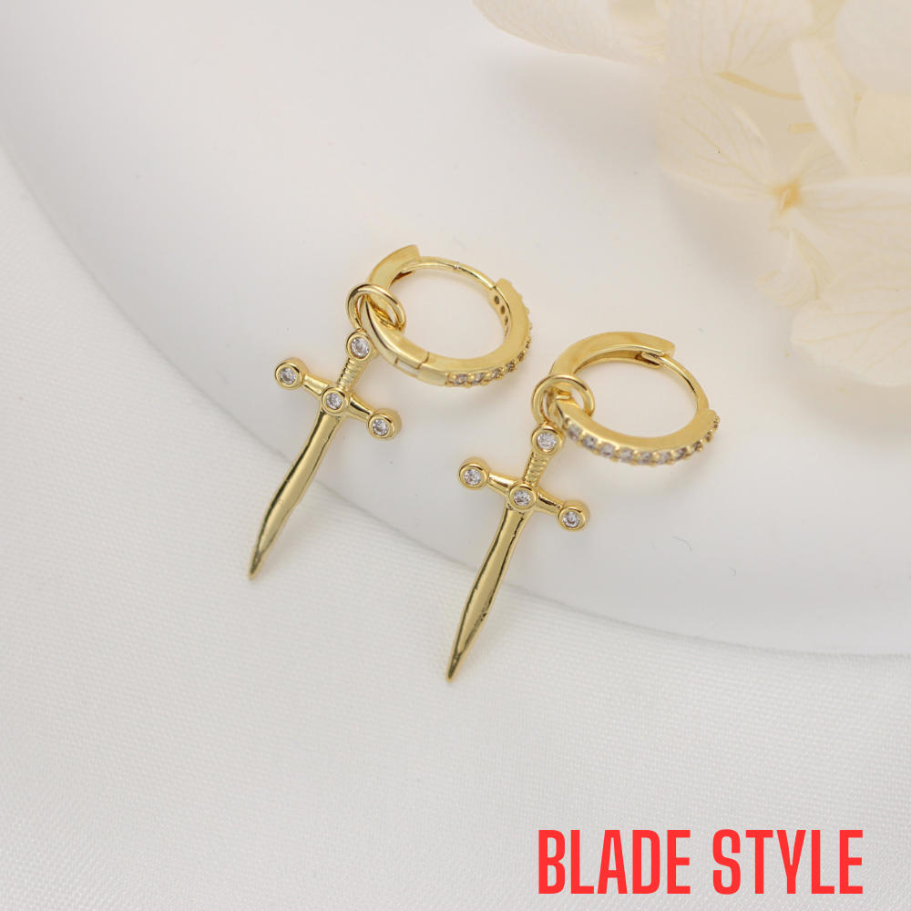 DAGGER CROSS EARRINGS (PAIR) - Concordia Style Boutique