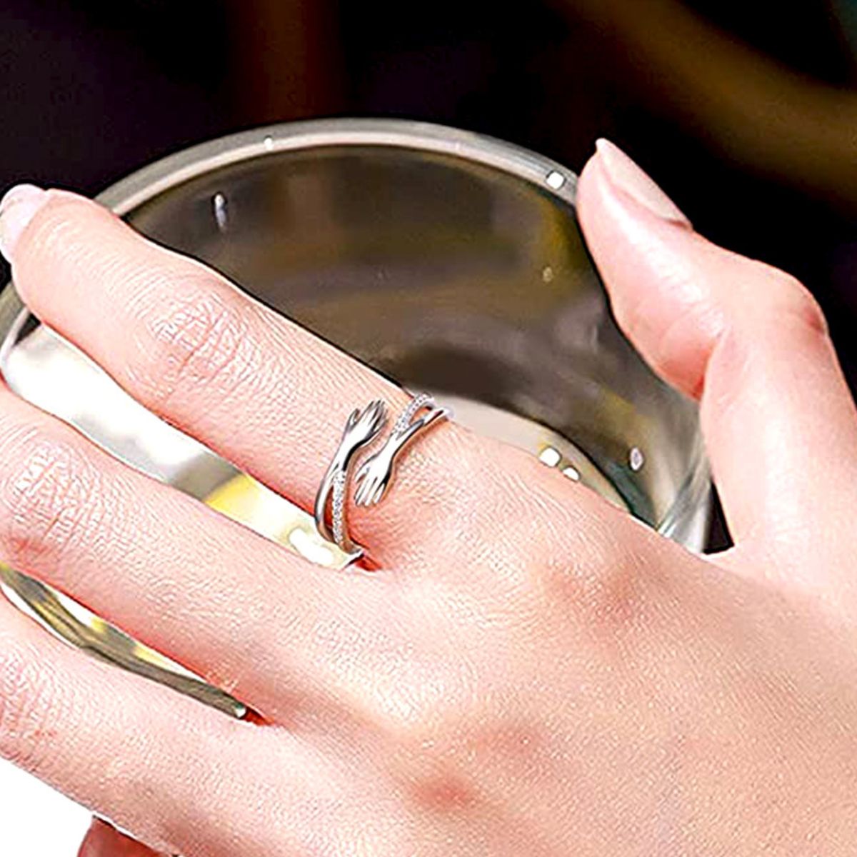 DIAMOND STUDDED HUG RING (ADJUSTABLE) - Concordia Style Boutique