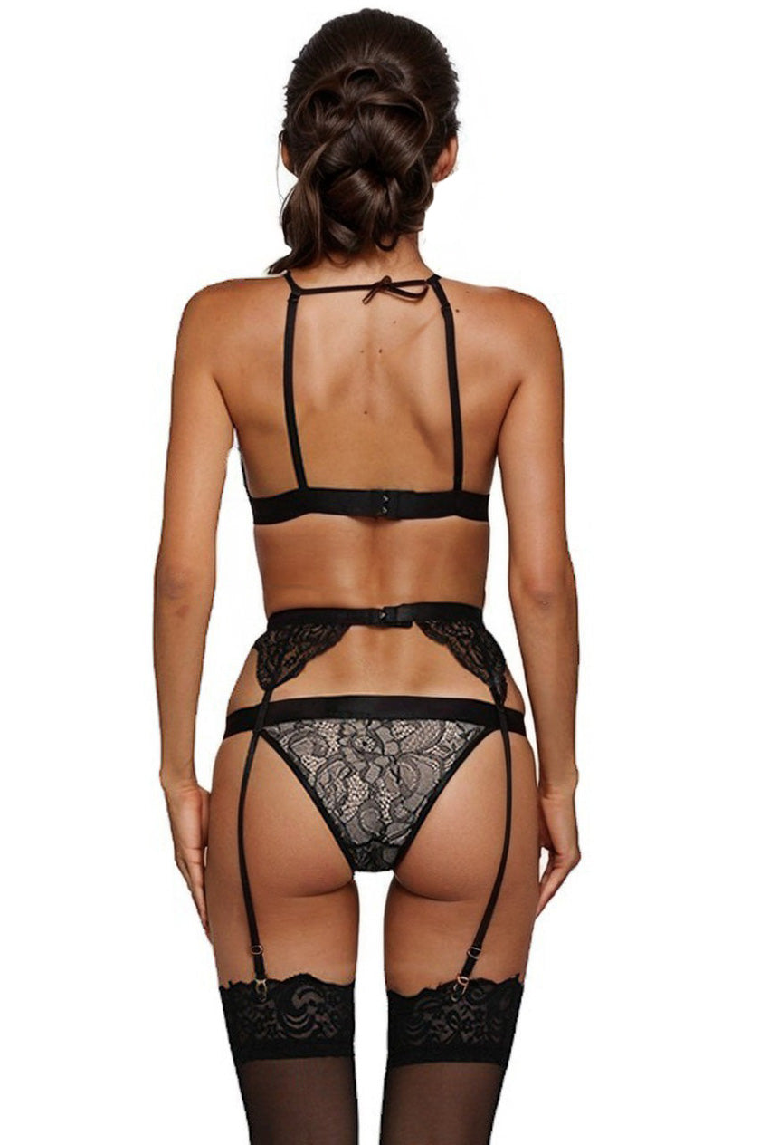 Chain Harness Bra and Garter Lingerie Set - Concordia Style Boutique