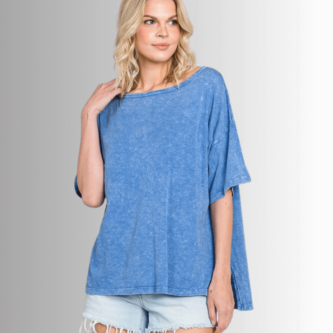 Aubree Cotton Slub Mineral Washed Top - Concordia Style Boutique