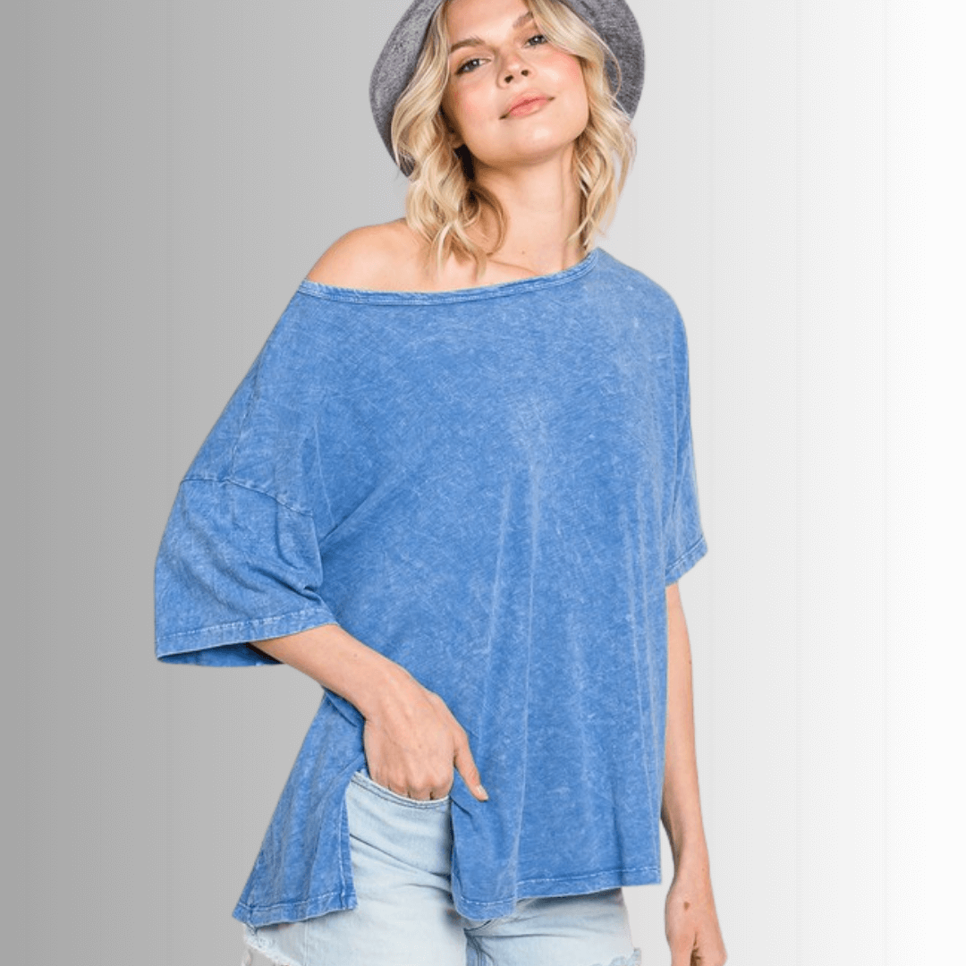 Aubree Cotton Slub Mineral Washed Top - Concordia Style Boutique
