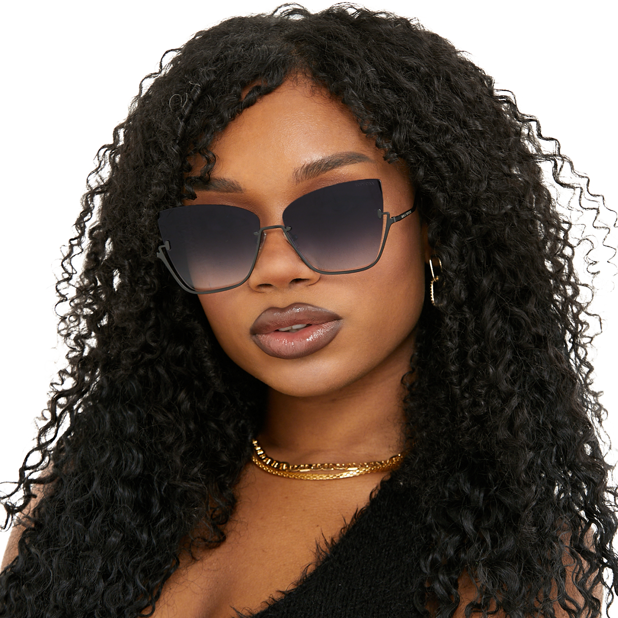 Vixen - Black Lens Black Frame Metal Cateye Sunglasses - Concordia Style Boutique