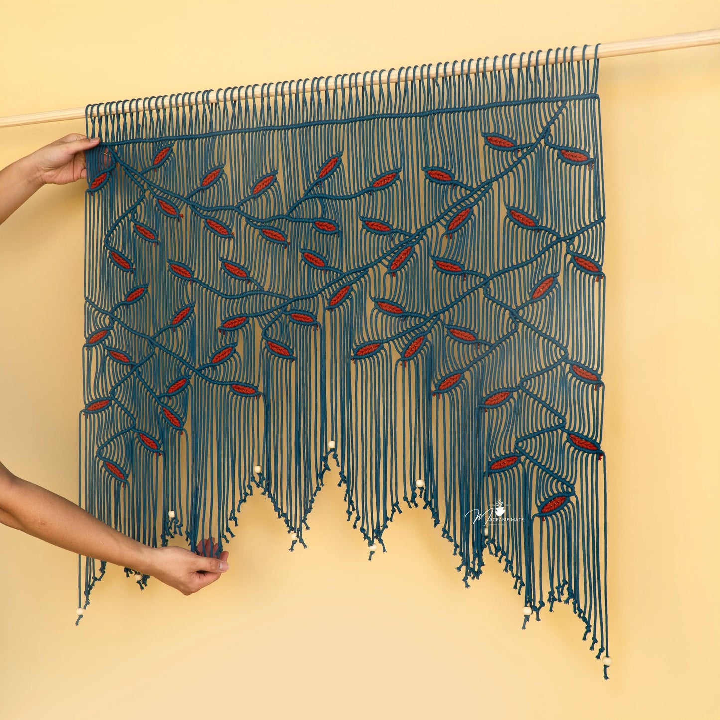 Aura Peacock Terracotta Macrame Window Curtain