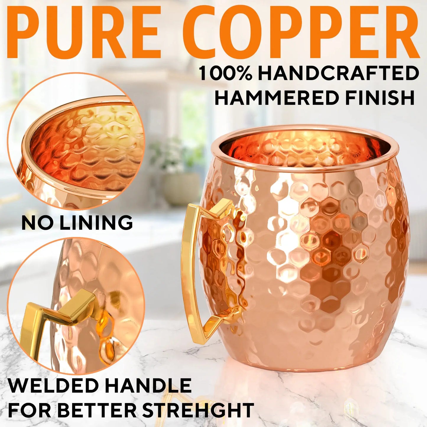 Authentic Moscow Mule Copper Mug Kit - 4 pcs with Extras - Concordia Style Boutique
