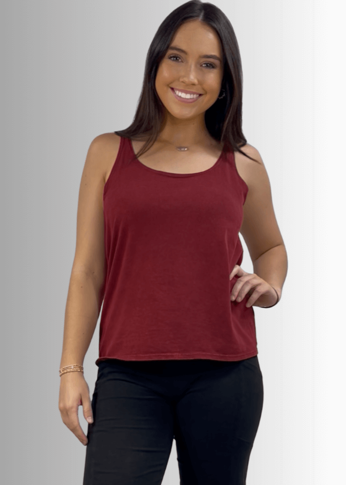 Twenty Four Seven Cotton Tank in Burnt Red Clay - Concordia Style Boutique