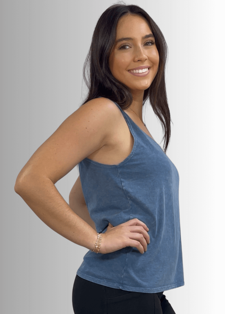 Twenty Four Seven Cotton Tank in Dark Moss Green - Concordia Style Boutique