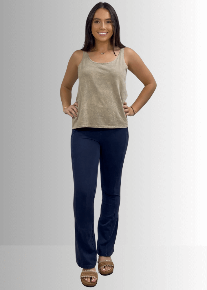 Twenty Four Seven Cotton Tank in Stone - Concordia Style Boutique