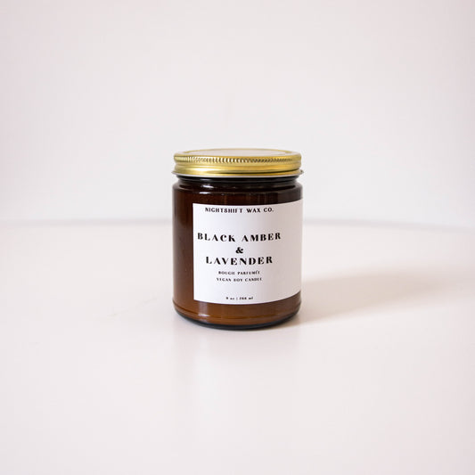 Black Amber & Lavender Soy Candle - Premium Candle from Nightshift Wax Co. - Just $20! Shop now at Concordia Style Boutique