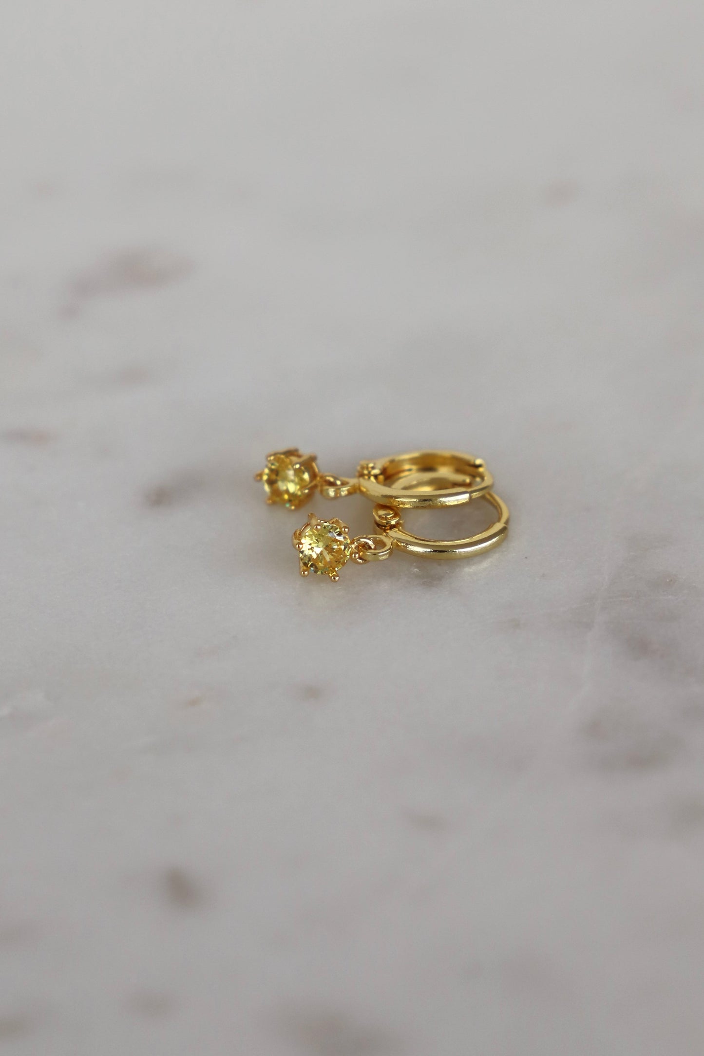 ROUND BIRTHSTONE HUGGIES - Concordia Style Boutique