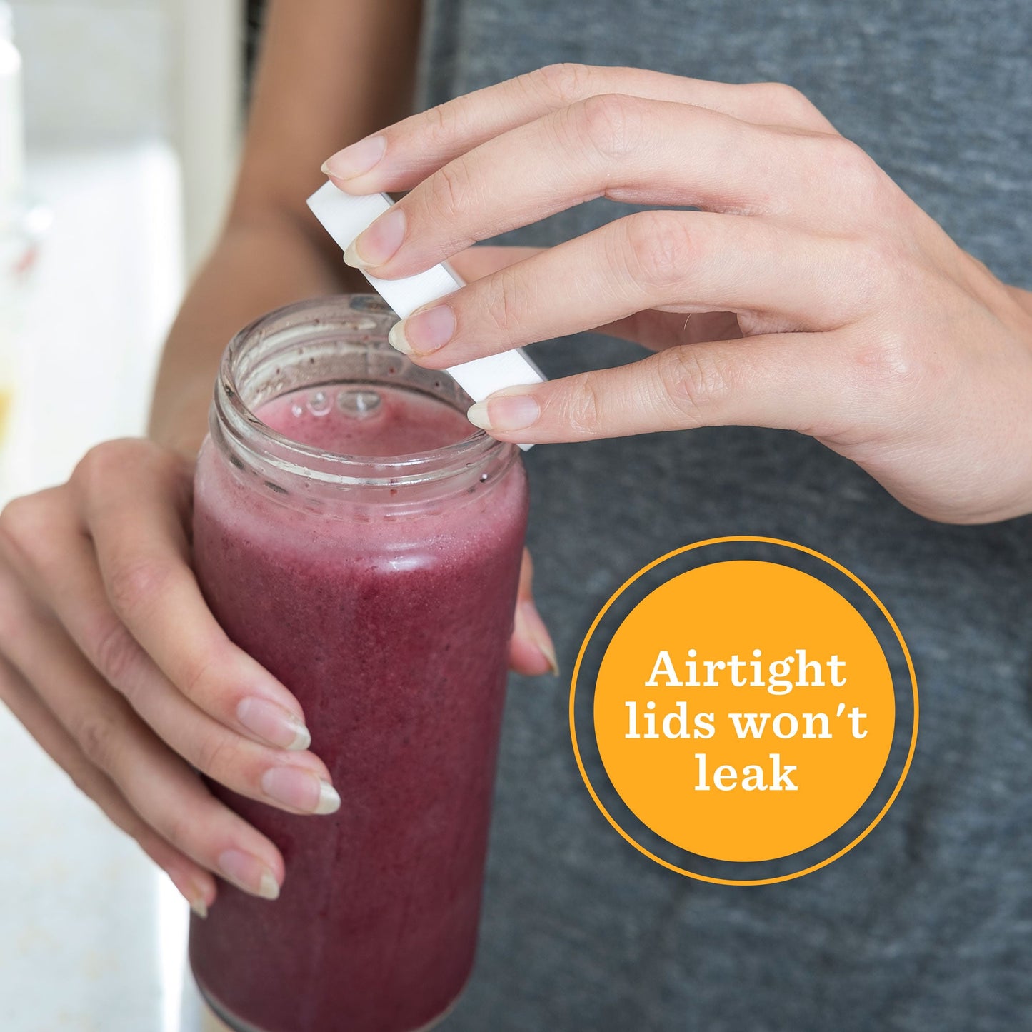 Original Series Wide Mouth Glass Bottles w/ Lids & Silicone Liner, 16 oz