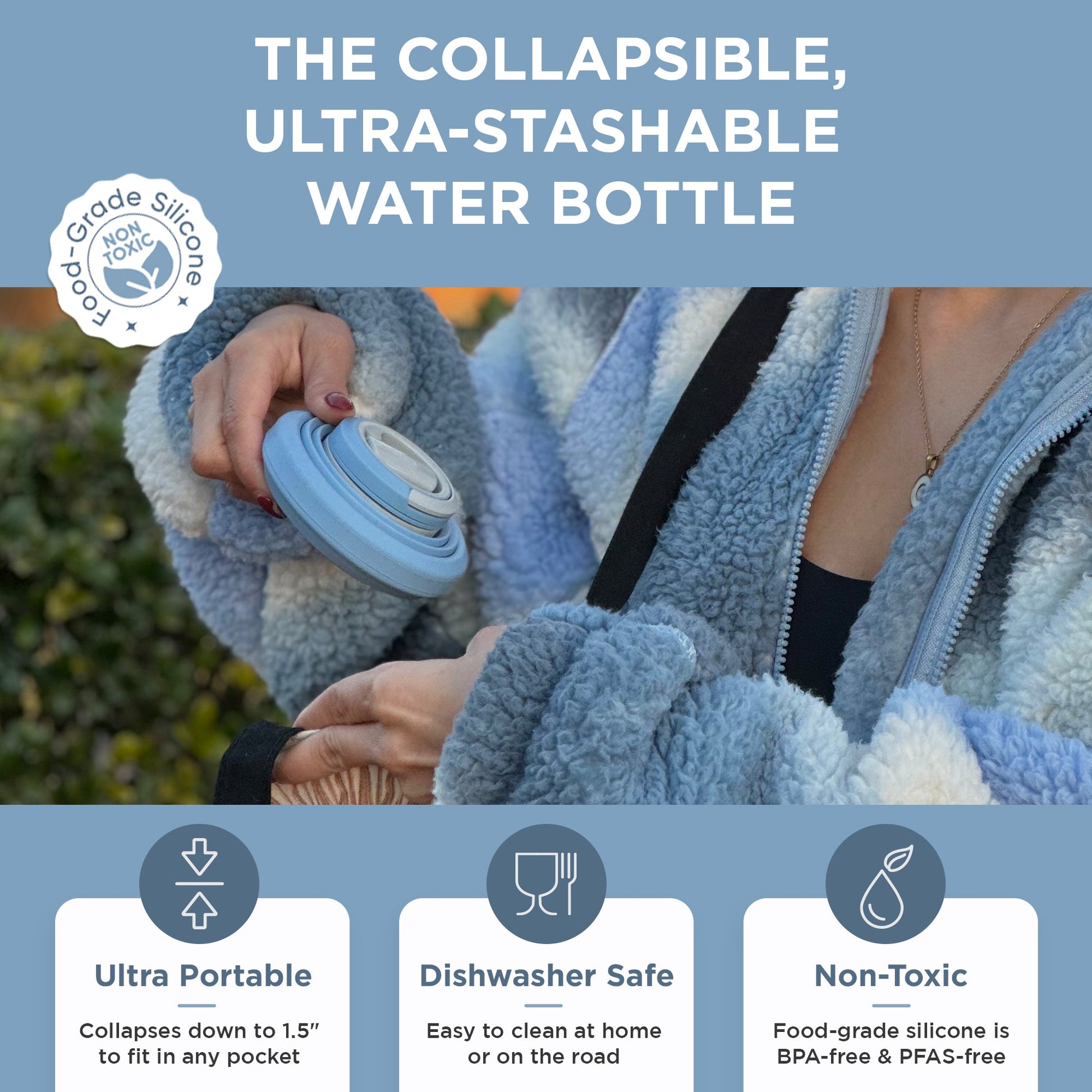 Collapsible Water Bottle | 25oz - Concordia Style Boutique