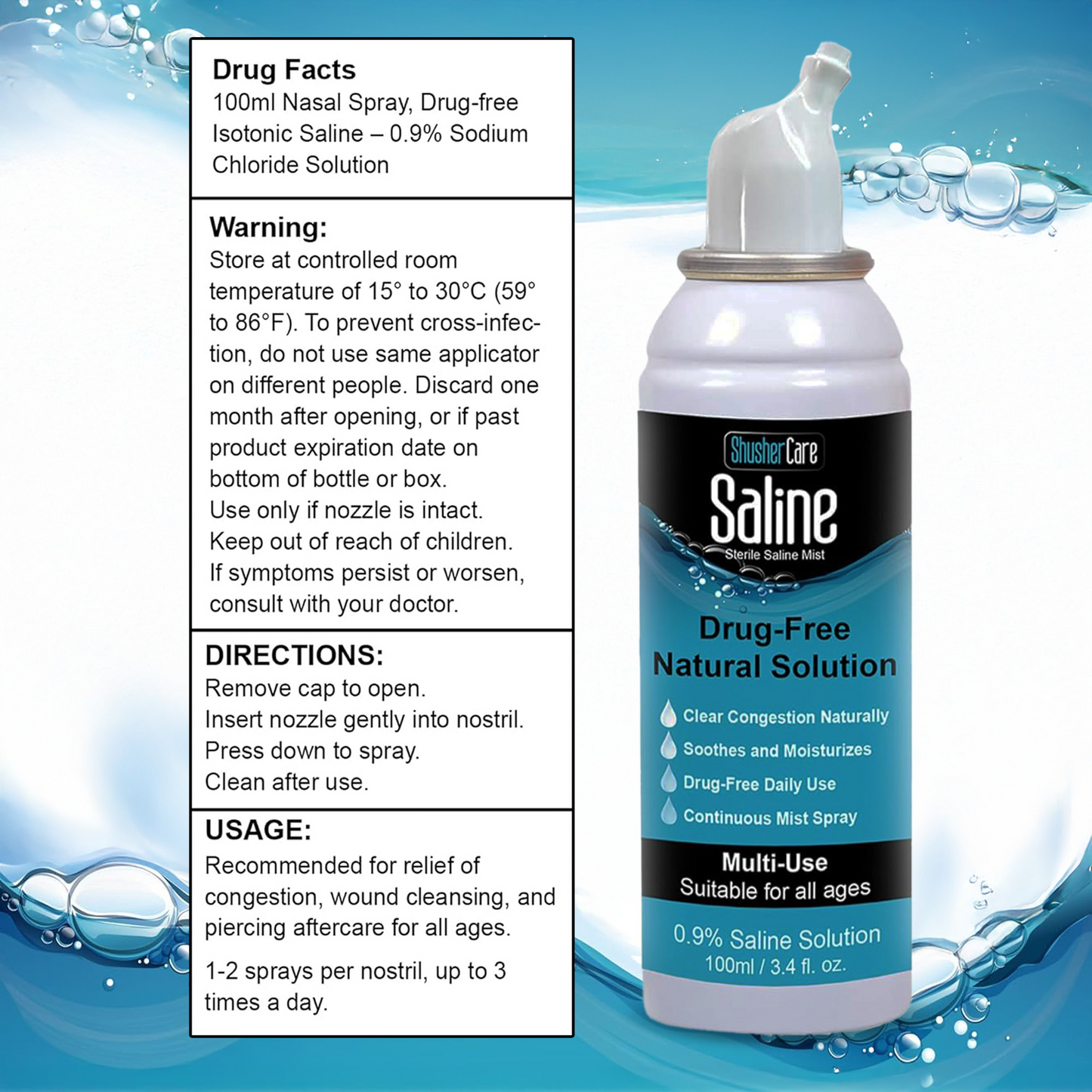 Shusher Care Saline Mist Spray