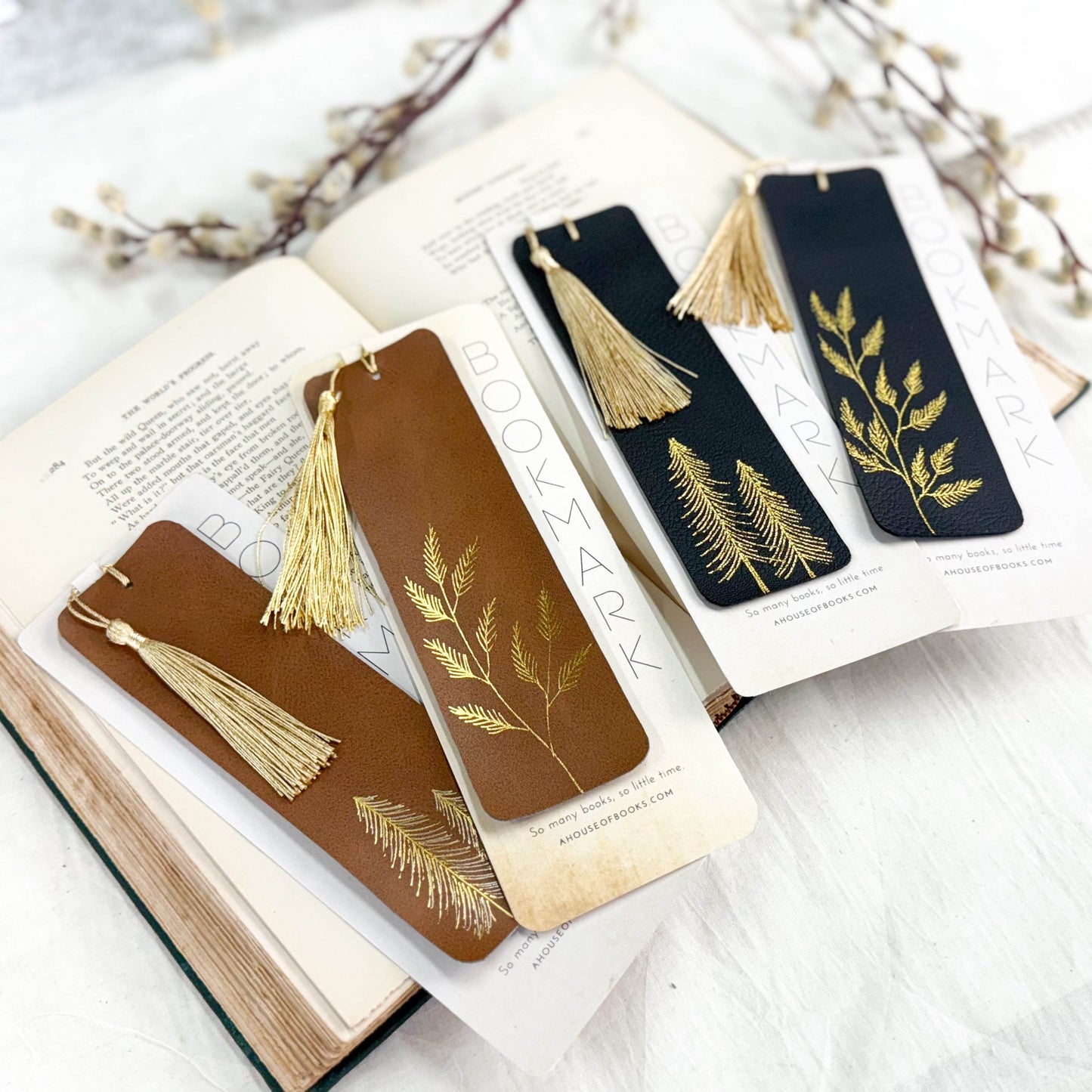 Leather Tassel Bookmarks- Trees - Concordia Style Boutique