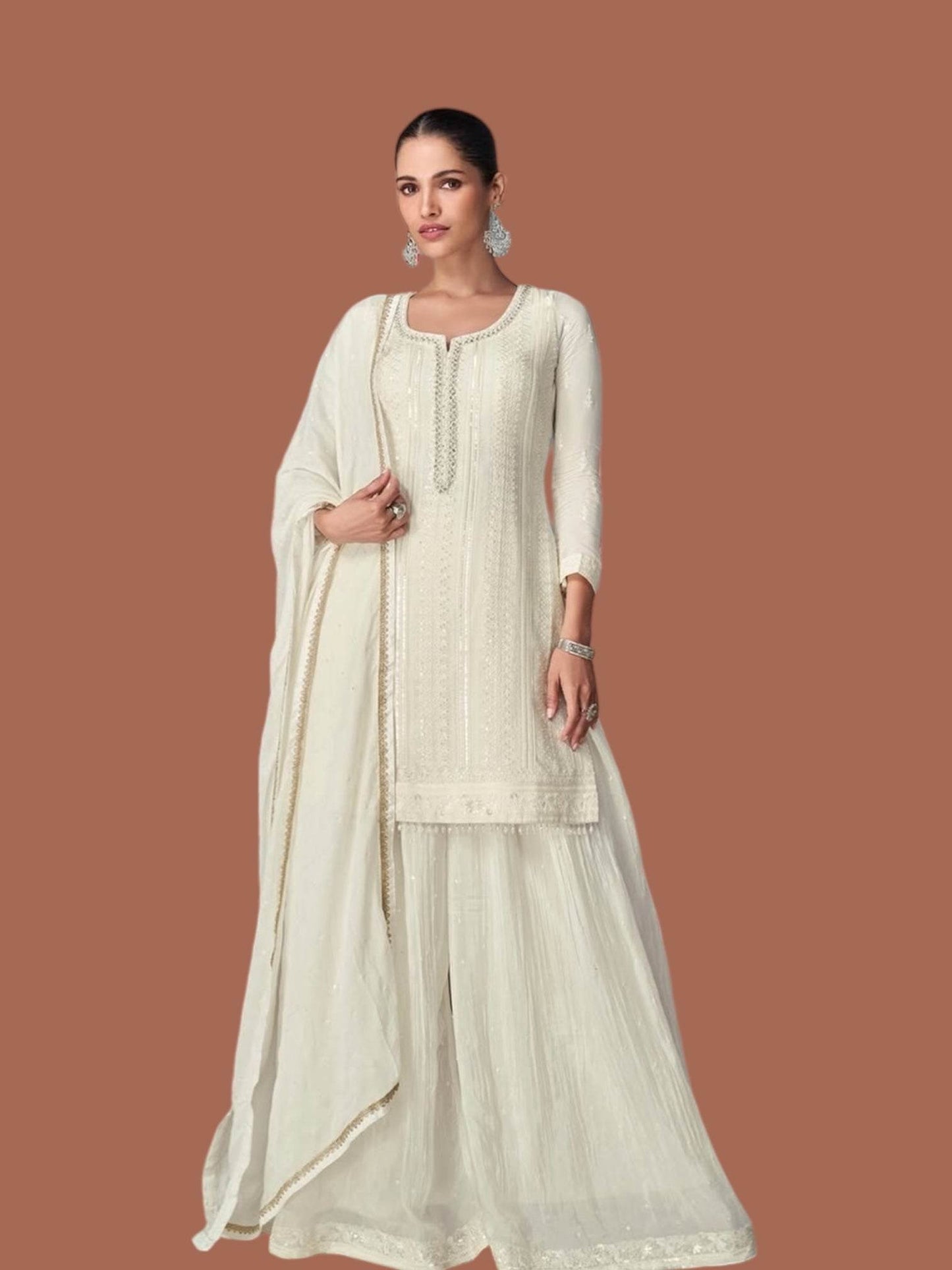 Chikankari work sharara suit