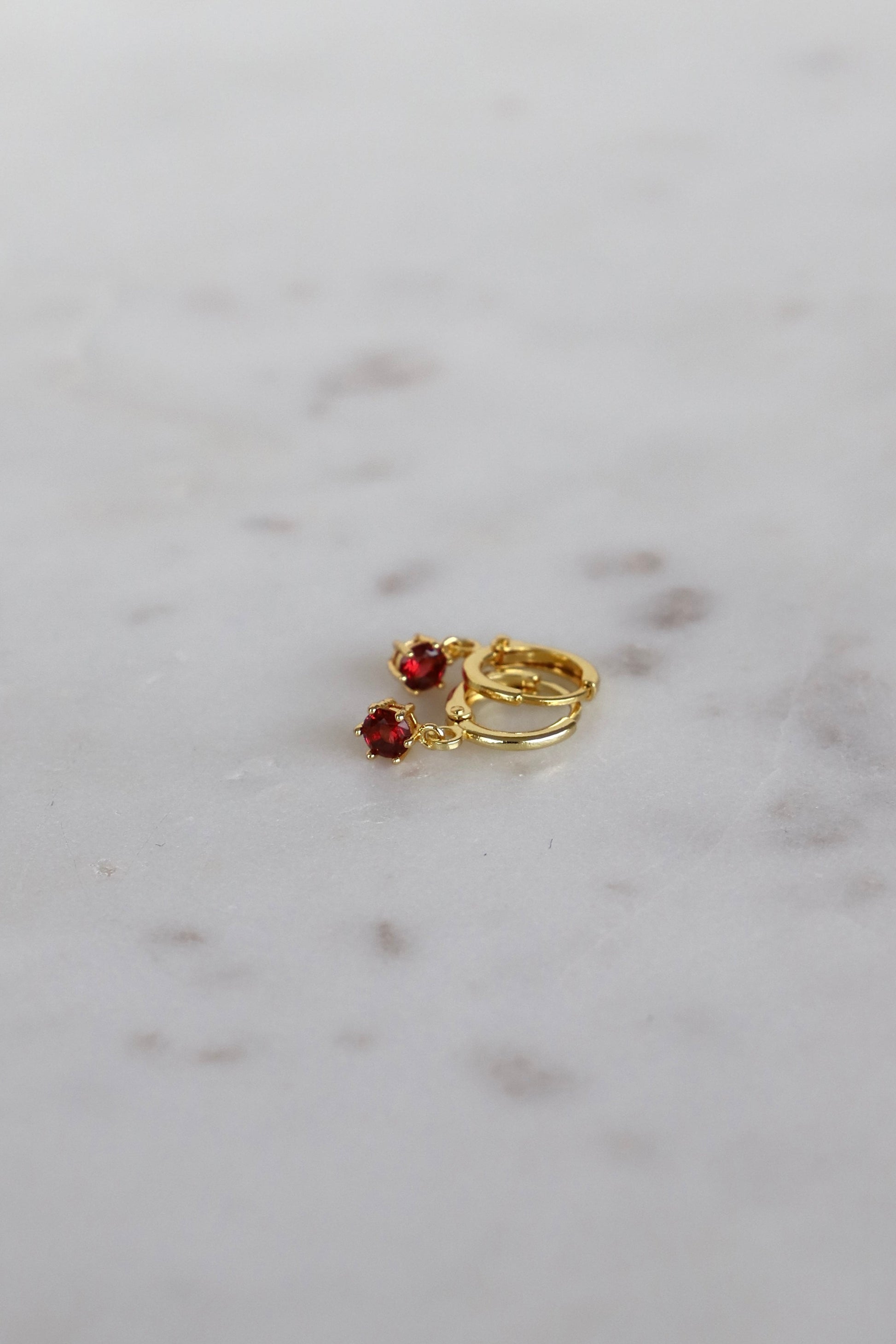 ROUND BIRTHSTONE HUGGIES - Concordia Style Boutique