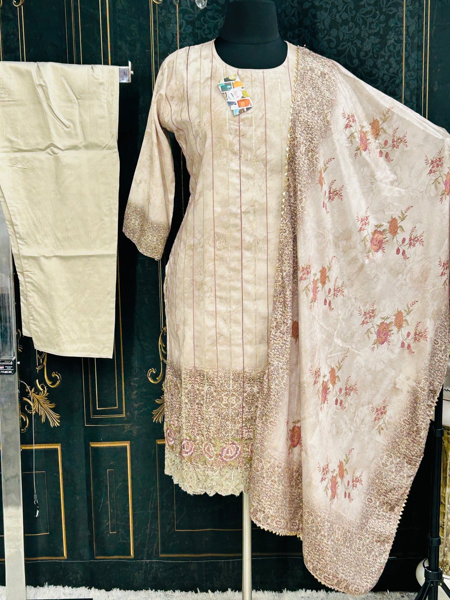 Chiffon silk salwar suit | plus size suit