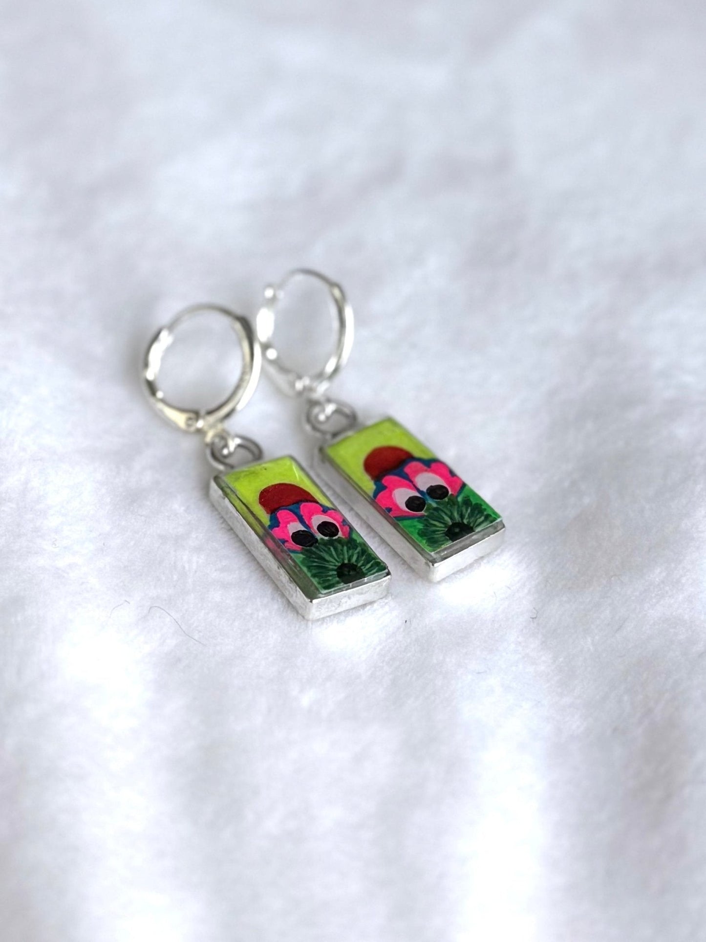 Hand-Painted Peeking Phanatic Earrings | Pretty Weird