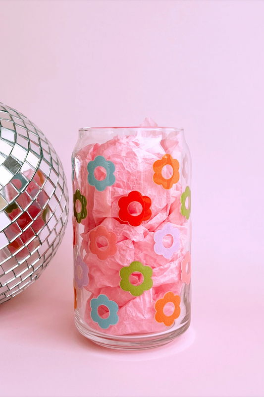 Rainbow Flower Glass Cup - Concordia Style Boutique
