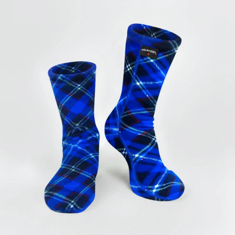 Polar Feet Adult Socks - Blue Argyle