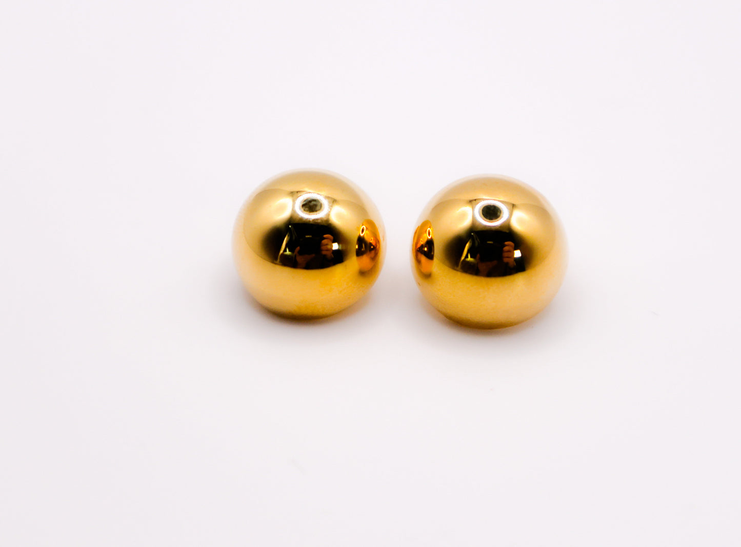 Italian Silver & Gold-Dipped Clip Ball Earrings