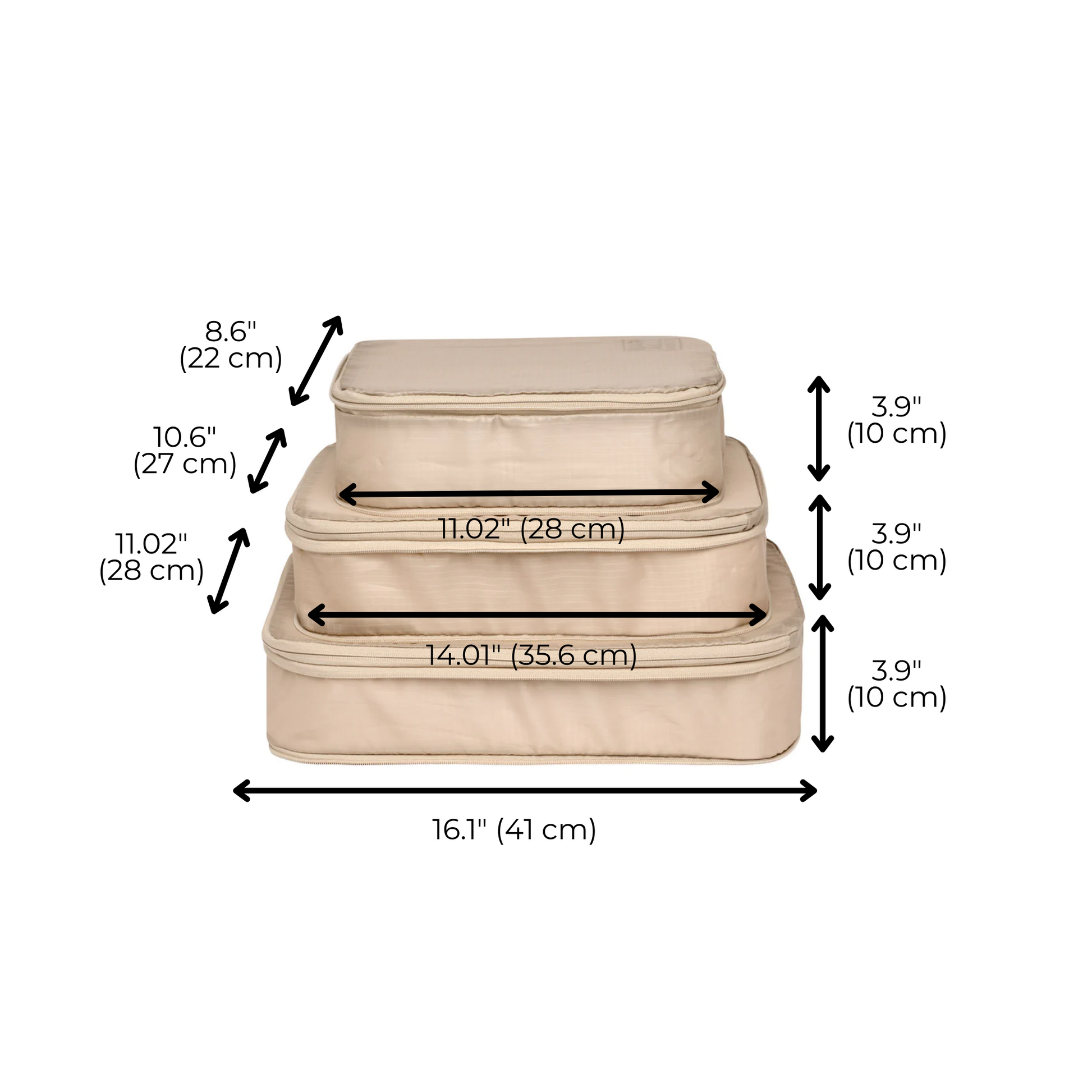 Compression Cubes & Packing Bags Set, 8-pack, Taupe - Concordia Style Boutique