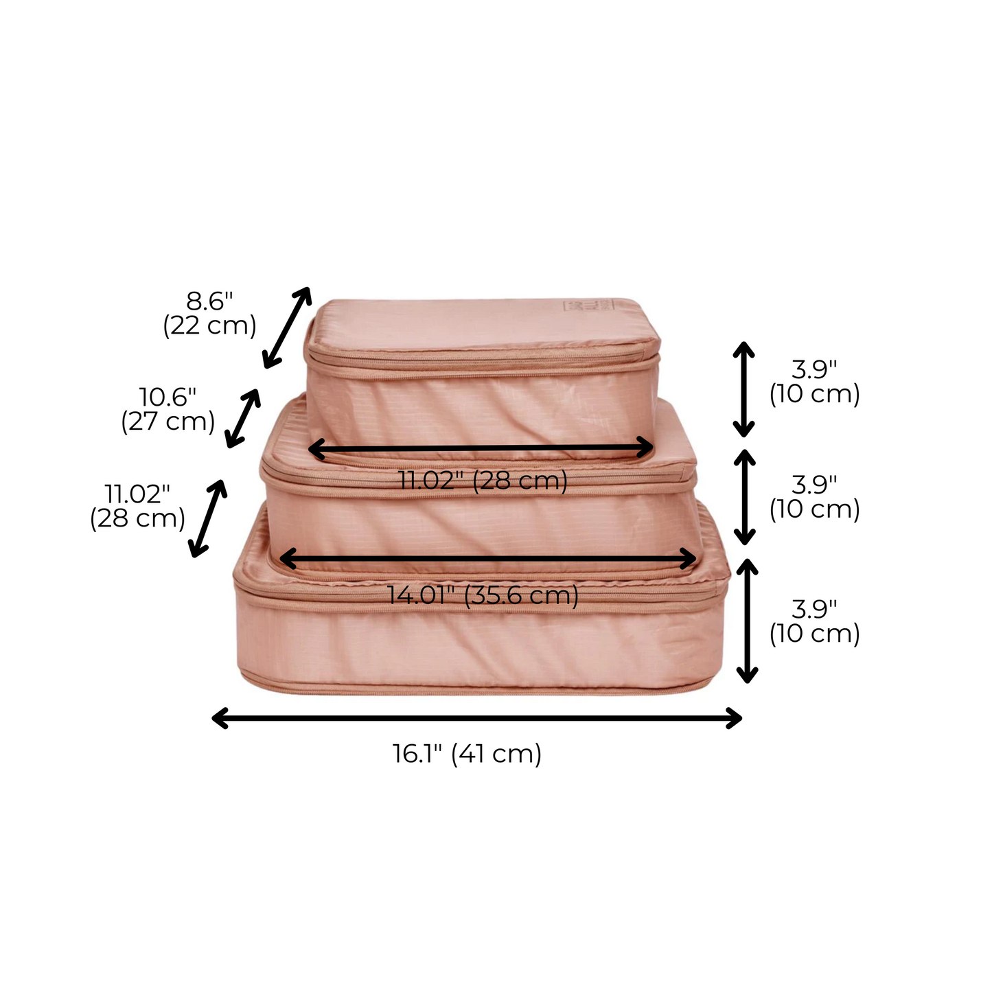 Compression Cubes & Packing Bags Set, 8-pack, Pink/Blush - Concordia Style Boutique