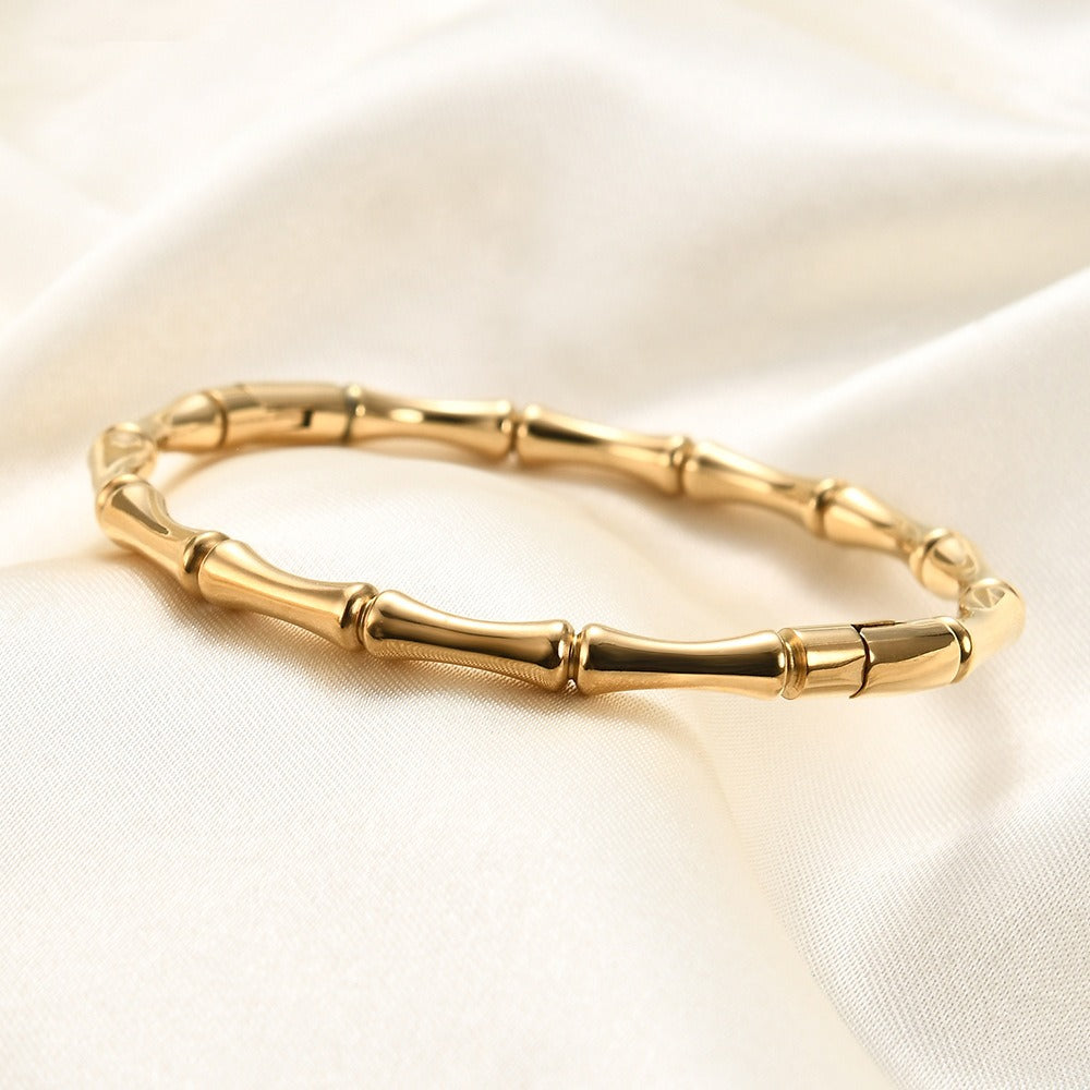 Bracelet - Simple - Round - Bamboo Knot - 5MM-  Stainless Steel - Magnetic - Premium Bracelet from Concordia Style Boutique - Just $12.80! Shop now at Concordia Style Boutique