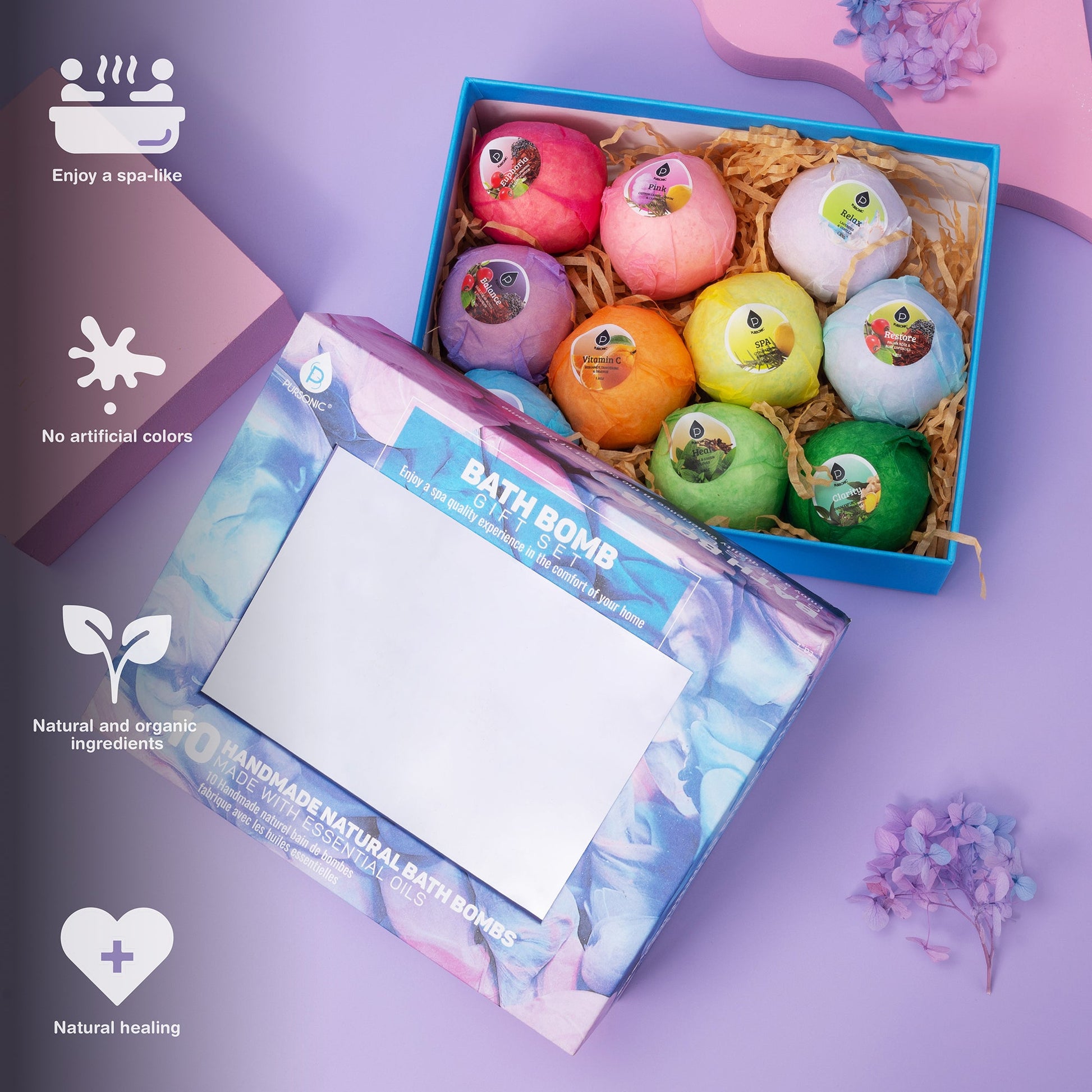 10 Pcs of Handmade, Natural and Organic Bath Bombs - Concordia Style Boutique