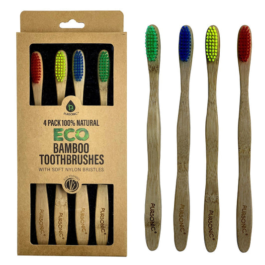 100% Natural Eco Bamboo Toothbrushes (4 pack) - Concordia Style Boutique