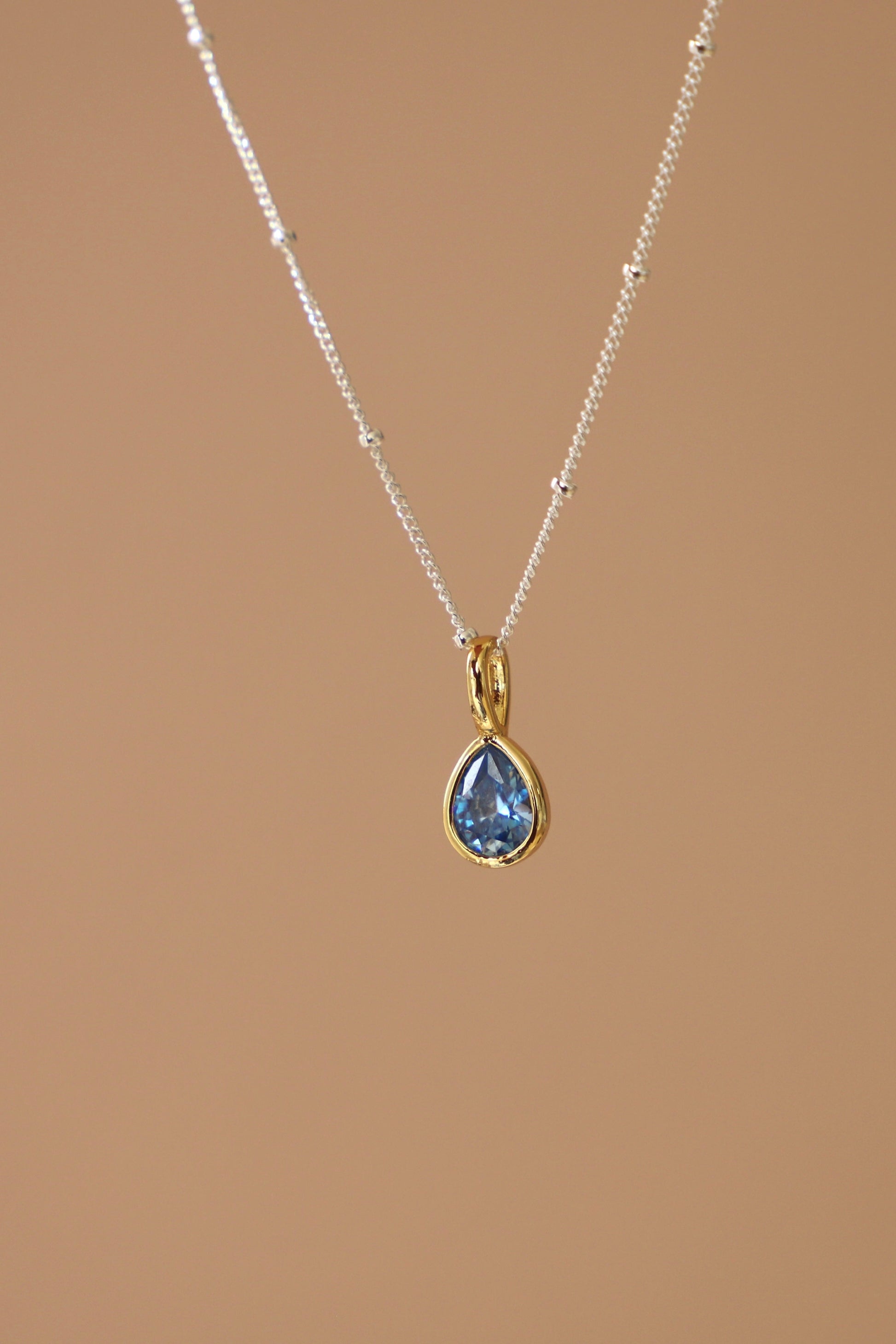 AQUA TEARDROP NECKLACE - Concordia Style Boutique