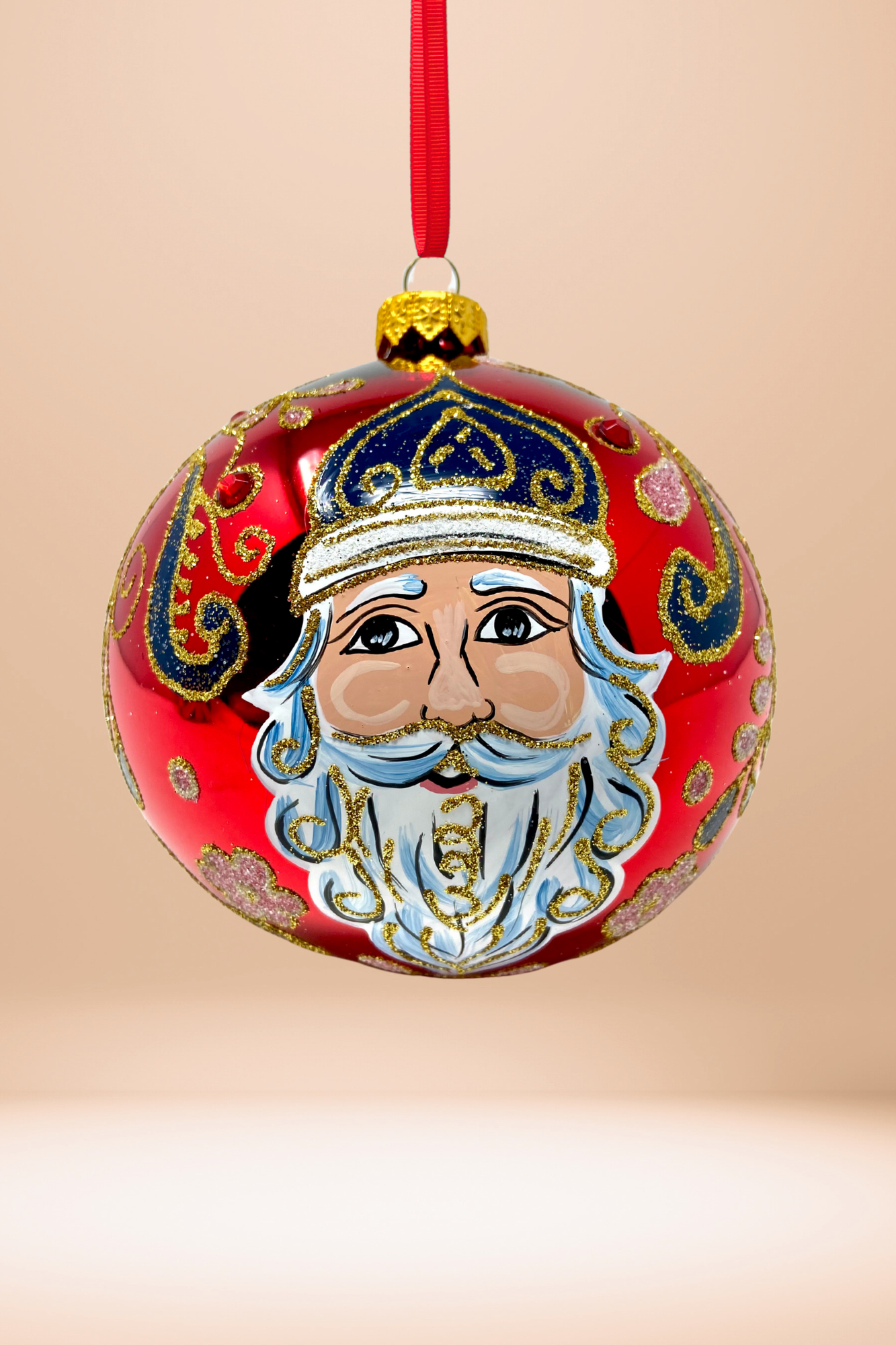 Beefeater Santa Glass Christmas Bauble