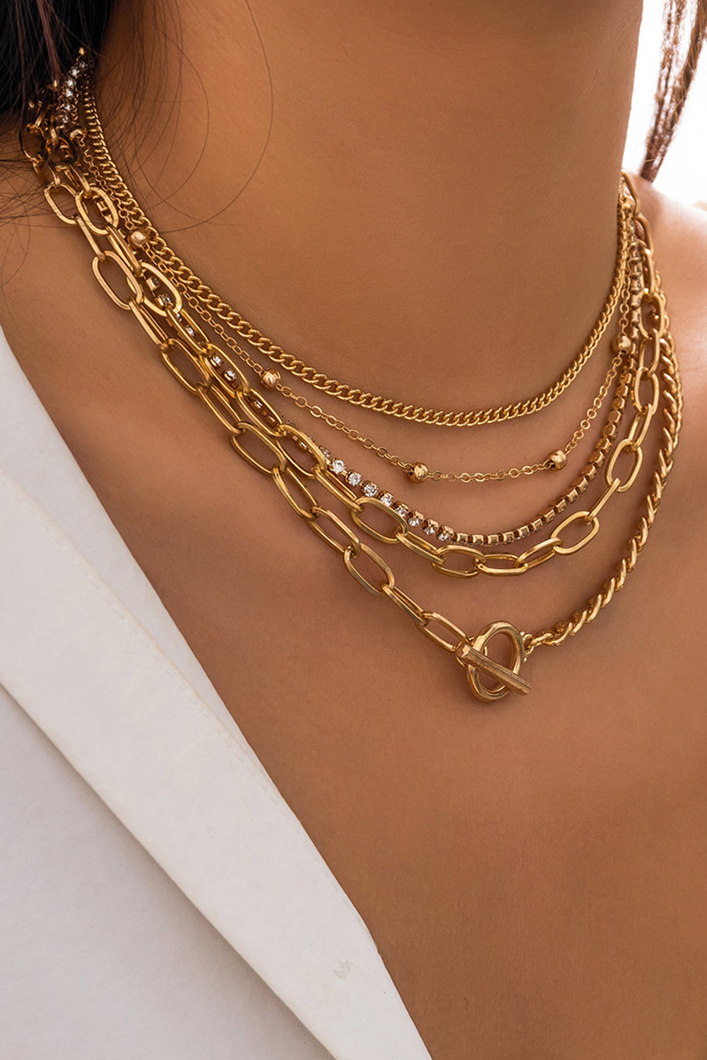 5pcs Layered Chain Collarbone Necklaces Set - Concordia Style Boutique