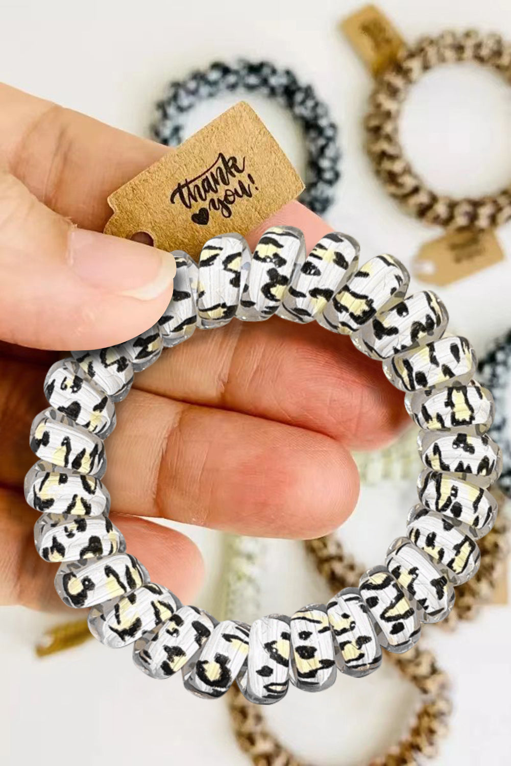 3PCS Leopard Printed Telephone Wire Hair Loop - Concordia Style Boutique