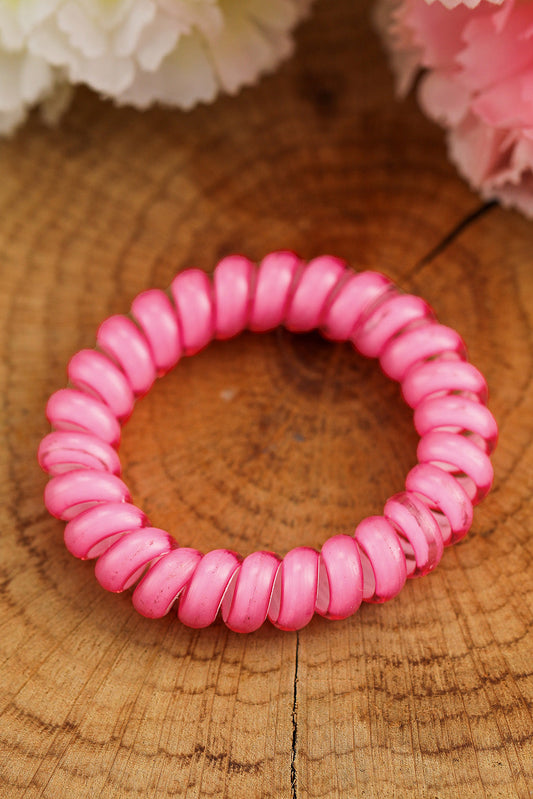 3 PCS Pink Phone Cord Hair Scrunchies - Concordia Style Boutique
