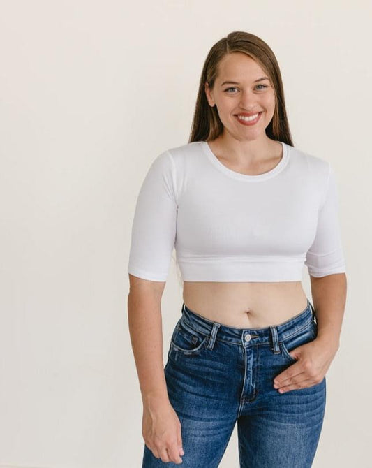 Crew Neck Elbow Sleeve Halftee - Concordia Style Boutique